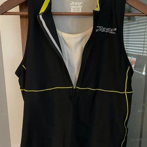 Zoot Women's Jersey XL, 1/2 zip, Black w/ Lime Trim